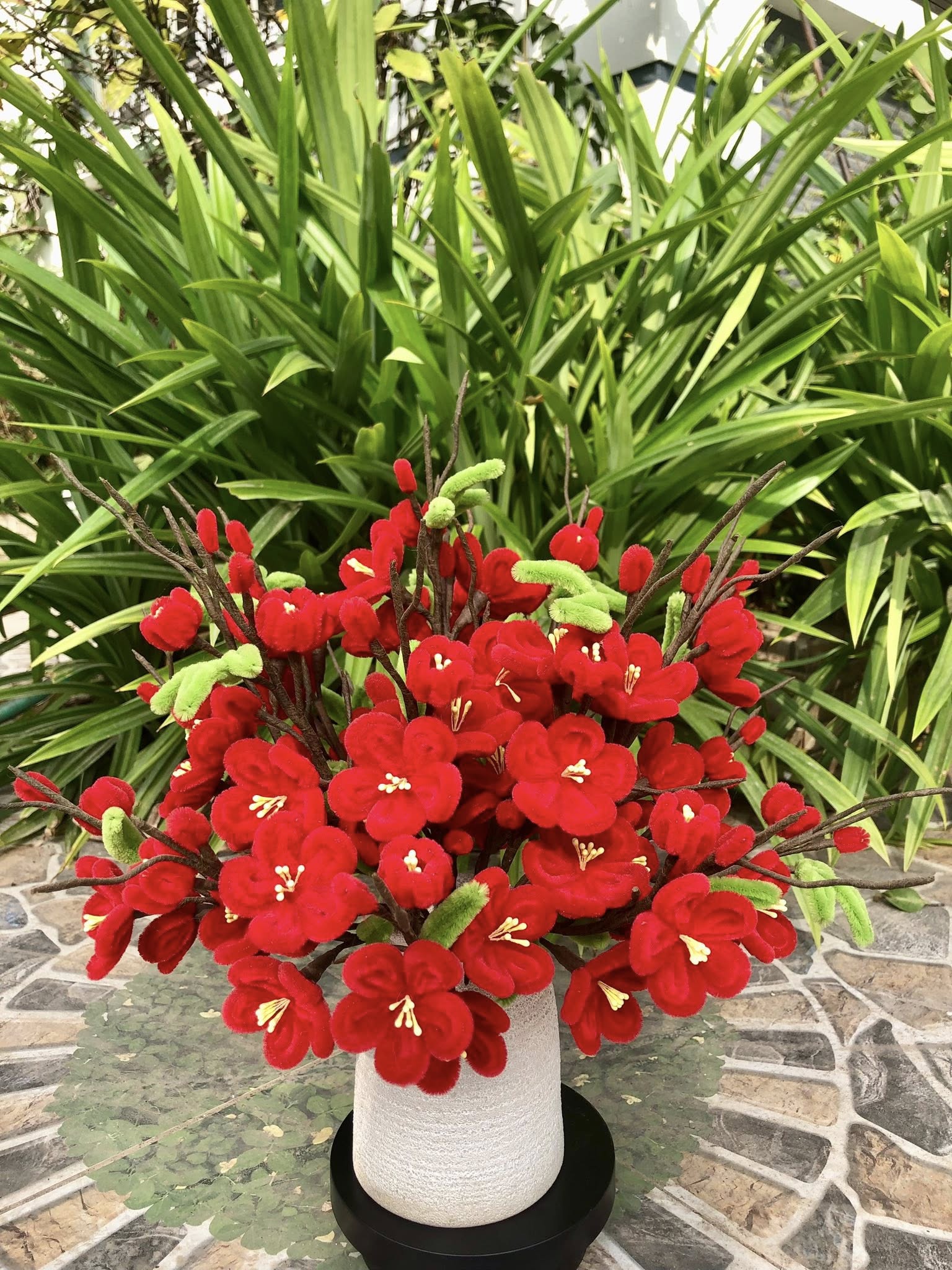 set diy hoa Đào Đỏ kẽm nhung set diy hoa Đào Đỏ kẽm nhung