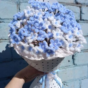 set diy bó hoa cẩm tú cầu tiệm bé xíu kẽm nhung handmade tự làm