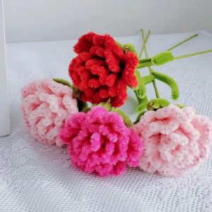 set diy hoa hồng tiệm bé xíu kẽm nhung handmade